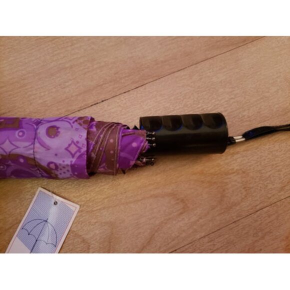 Kaleidoscope Umbrella Purple + Army Green Geometric Pattern Clicks Automatic NWT - Picture 6 of 7
